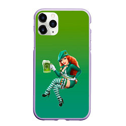Чехол iPhone 11 Pro матовый Девушка вечеринка на Патрика, цвет: 3D-светло-сиреневый