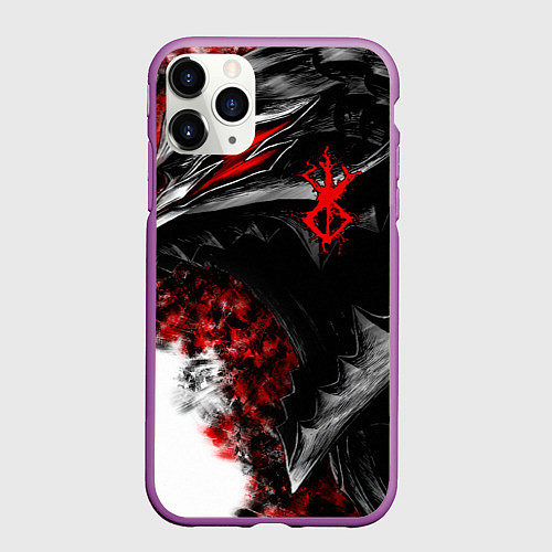 Чехол iPhone 11 Pro матовый BERSERK БЕРСЕРК / 3D-Фиолетовый – фото 1