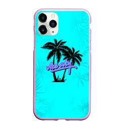 Чехол iPhone 11 Pro матовый GTA Vice City гавайка, цвет: 3D-розовый