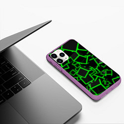 Чехол iPhone 11 Pro матовый Cyber cube, цвет: 3D-фиолетовый — фото 2