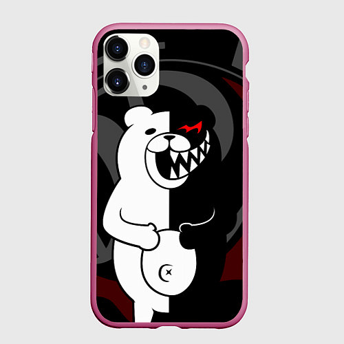 Чехол iPhone 11 Pro матовый MONOKUMA МОНОКУМА DANGANRO / 3D-Малиновый – фото 1