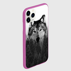 Чехол iPhone 11 Pro матовый Волк, цвет: 3D-фиолетовый — фото 2