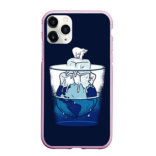 Чехол iPhone 11 Pro матовый Polar Ice Bear / 3D-Розовый – фото 1