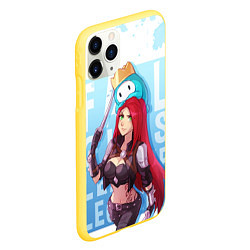 Чехол iPhone 11 Pro матовый Fall guys x league of legands, цвет: 3D-желтый — фото 2