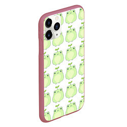 Чехол iPhone 11 Pro матовый Лягушки-росточки, цвет: 3D-малиновый — фото 2