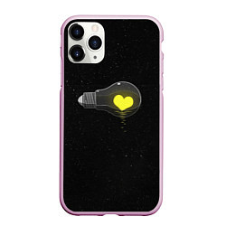 Чехол iPhone 11 Pro матовый Сердце в лампе, цвет: 3D-розовый