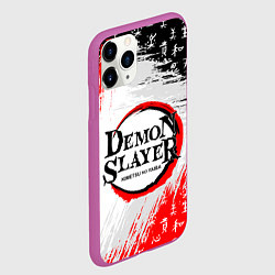 Чехол iPhone 11 Pro матовый КЛИНОК, РАССЕКАЮЩИЙ ДЕМОНОВ, цвет: 3D-фиолетовый — фото 2