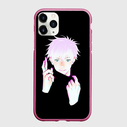 Чехол iPhone 11 Pro матовый ГОДЖО САТОРУ GOJO SATORU / 3D-Малиновый – фото 1