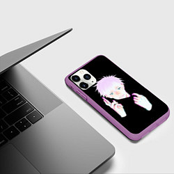 Чехол iPhone 11 Pro матовый ГОДЖО САТОРУ GOJO SATORU, цвет: 3D-фиолетовый — фото 2