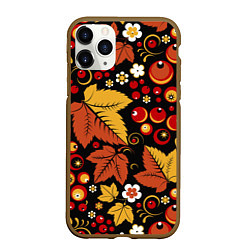 Чехол iPhone 11 Pro матовый ХОХЛОМА, цвет: 3D-коричневый