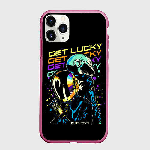 Чехол iPhone 11 Pro матовый DAFT PUNK / 3D-Малиновый – фото 1