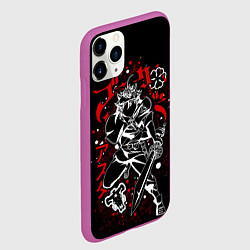 Чехол iPhone 11 Pro матовый ЧЁРНЫЙ КЛЕВЕР, АСТА, цвет: 3D-фиолетовый — фото 2