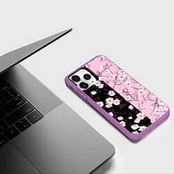 Чехол iPhone 11 Pro матовый САКУРА SAKURA ВИШНЯ, цвет: 3D-фиолетовый — фото 2