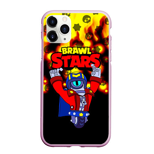 Чехол iPhone 11 Pro матовый Brawl StarsStu / 3D-Розовый – фото 1