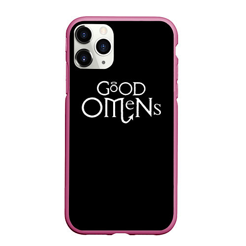 Чехол iPhone 11 Pro матовый GOOD OMENS БЛАГИЕ ЗНАМЕНИЯ КРЫЛЬЯ / 3D-Малиновый – фото 1