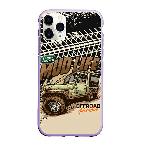 Чехол iPhone 11 Pro матовый LAND ROVER / 3D-Светло-сиреневый – фото 1