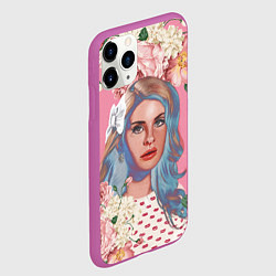 Чехол iPhone 11 Pro матовый Лана дел рей в цветах, цвет: 3D-фиолетовый — фото 2