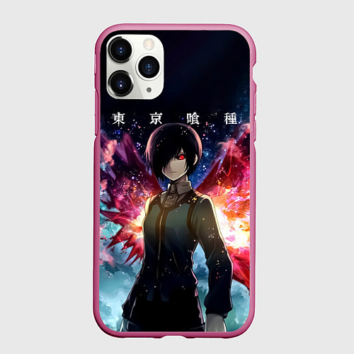 Чехол iPhone 11 Pro матовый Тоука Киришима Токийский гуль / 3D-Малиновый – фото 1