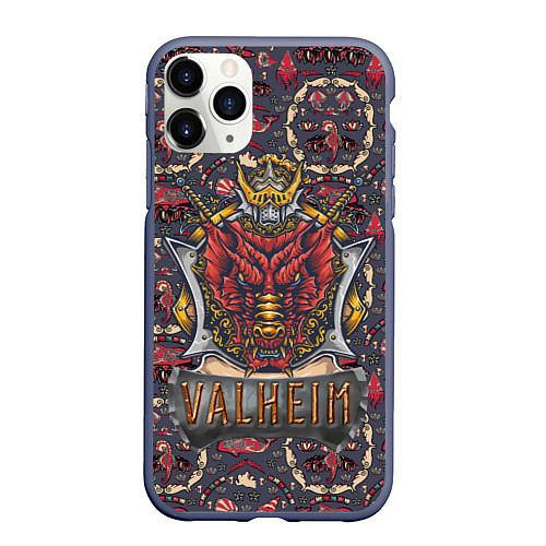 Чехол iPhone 11 Pro матовый Valheim / 3D-Серый – фото 1