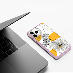 Чехол iPhone 11 Pro матовый Цветы, цвет: 3D-розовый — фото 2