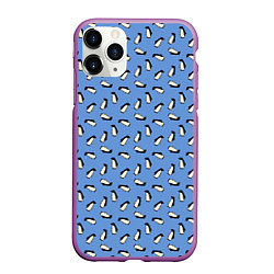 Чехол iPhone 11 Pro матовый Пингвины, цвет: 3D-фиолетовый