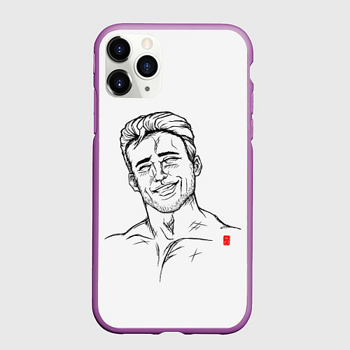 Чехол iPhone 11 Pro матовый Aniki / 3D-Фиолетовый – фото 1