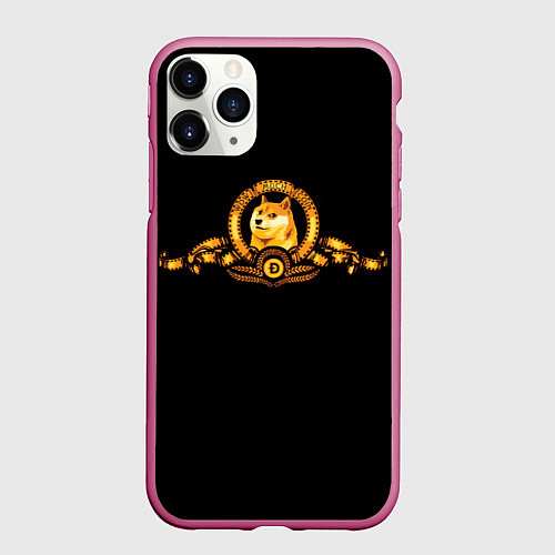 Чехол iPhone 11 Pro матовый DOGE COIN ДОГИ МЕМ / 3D-Малиновый – фото 1
