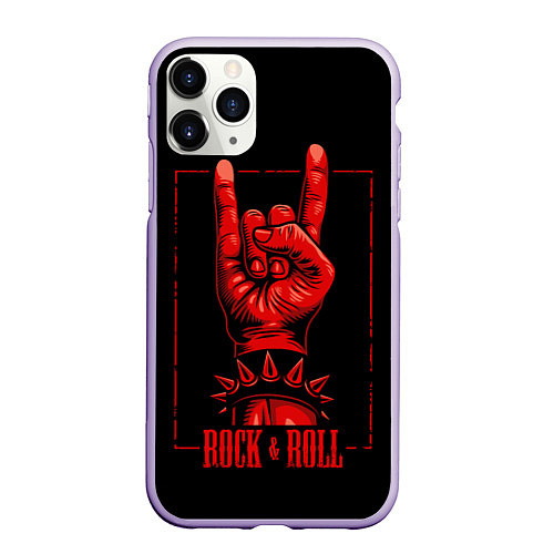 Чехол iPhone 11 Pro матовый Rock & Roll / 3D-Светло-сиреневый – фото 1