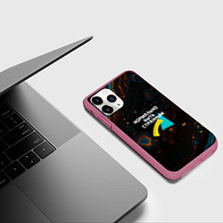 Чехол iPhone 11 Pro матовый Нормально быть странным, цвет: 3D-малиновый — фото 2