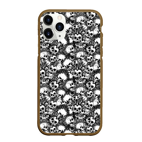 Чехол iPhone 11 Pro матовый Punks not Dead / 3D-Коричневый – фото 1