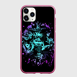 Чехол iPhone 11 Pro матовый Герои аниме, цвет: 3D-малиновый