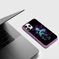 Чехол iPhone 11 Pro матовый GENSHIN IMPACT, ГАНЬ Ю, цвет: 3D-фиолетовый — фото 2