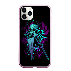 Чехол iPhone 11 Pro матовый GENSHIN IMPACT, ДЖИНН, цвет: 3D-розовый