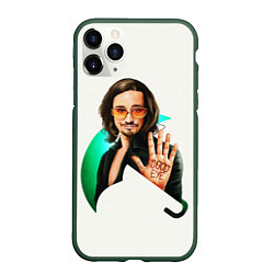 Чехол iPhone 11 Pro матовый Klaus, цвет: 3D-темно-зеленый