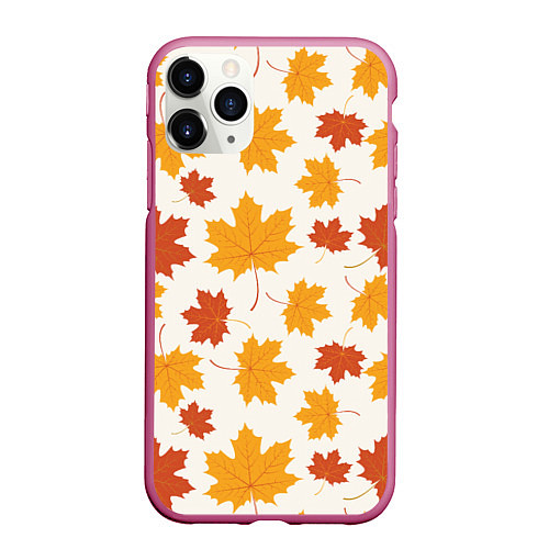 Чехол iPhone 11 Pro матовый Осень Autumn / 3D-Малиновый – фото 1