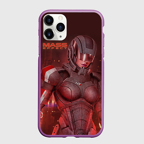 Чехол iPhone 11 Pro матовый Mass Effect / 3D-Фиолетовый – фото 1