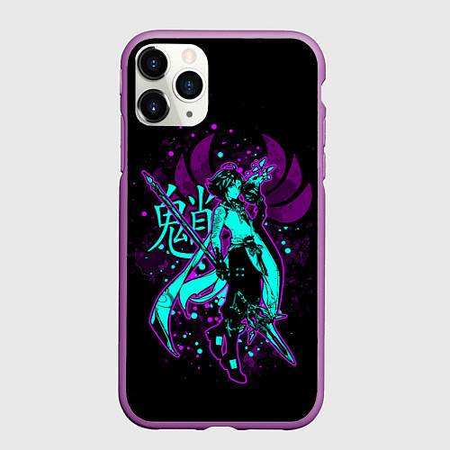 Чехол iPhone 11 Pro матовый GENSHIN IMPACT, СЯО / 3D-Фиолетовый – фото 1