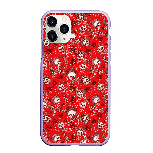 Чехол iPhone 11 Pro матовый Панк-рок / 3D-Светло-сиреневый – фото 1