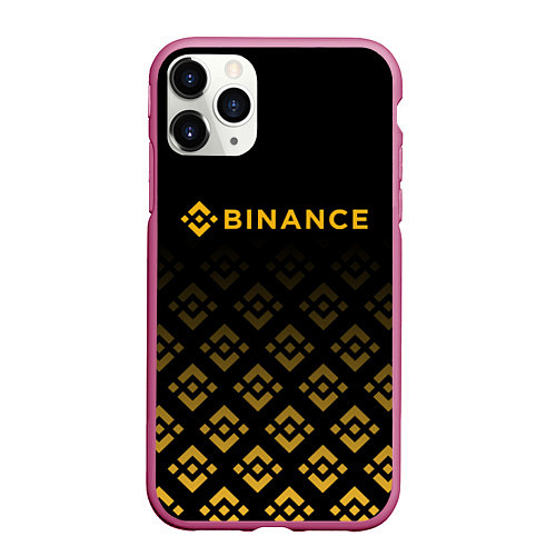 Чехол iPhone 11 Pro матовый BINANCE БИНАНС БИРЖА / 3D-Малиновый – фото 1