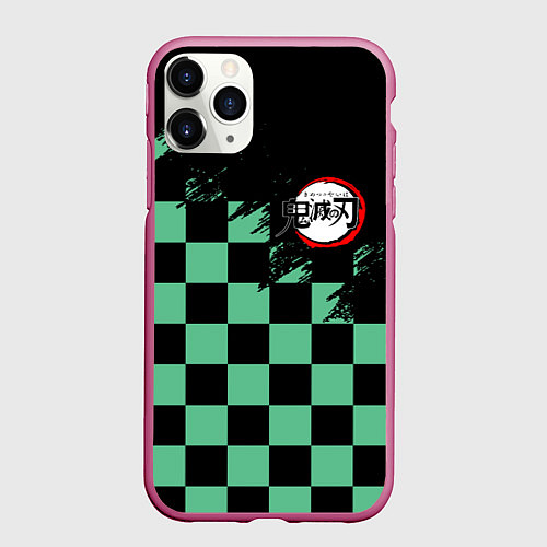 Чехол iPhone 11 Pro матовый TANJIRO KAMADO ТАНДЖИРО / 3D-Малиновый – фото 1