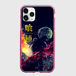 Чехол iPhone 11 Pro матовый Канеки Кен Токийский гуль, цвет: 3D-малиновый