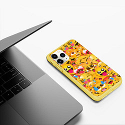 Чехол iPhone 11 Pro матовый AHEGAO EMOJI, цвет: 3D-желтый — фото 2