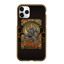 Чехол iPhone 11 Pro матовый Brotherhood of steel art, цвет: 3D-коричневый