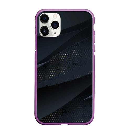 Чехол iPhone 11 Pro матовый Волны / 3D-Фиолетовый – фото 1