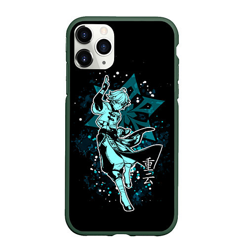 Чехол iPhone 11 Pro матовый GENSHIN IMPACT, ЧЖУН ЮНЬ / 3D-Темно-зеленый – фото 1