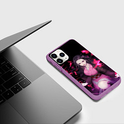Чехол iPhone 11 Pro матовый NEZUKO НЕЗУКО KNY, цвет: 3D-фиолетовый — фото 2