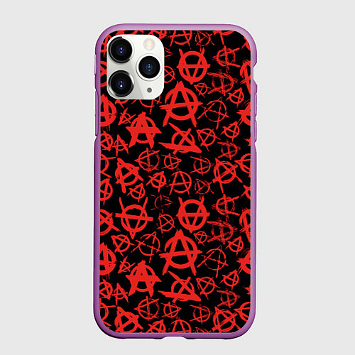 Чехол iPhone 11 Pro матовый Анархия / 3D-Фиолетовый – фото 1
