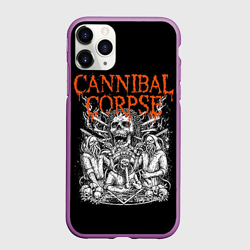 Чехол iPhone 11 Pro матовый Cannibal Corpse / 3D-Фиолетовый – фото 1