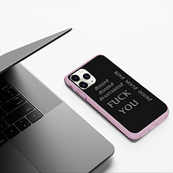 Чехол iPhone 11 Pro матовый Gachi words, цвет: 3D-розовый — фото 2