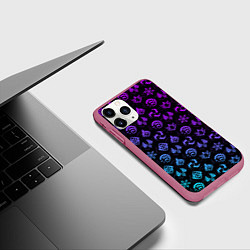Чехол iPhone 11 Pro матовый GENSHIN IMPACT NEON, цвет: 3D-малиновый — фото 2